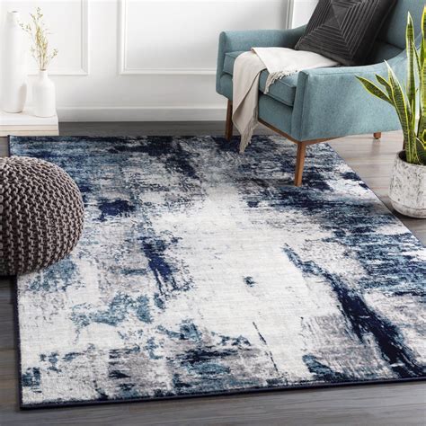 navy blue modern rug